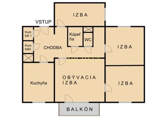 NA PREDAJ 4izb. BYT, BEREHOVSKÁ UL., Trebišov 3.p. 84 m2 - 10