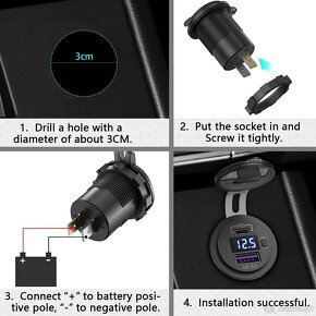 12-24V 48W dualna USB nabijacka do auta s LED (PD3.0&QC3.0) - 10