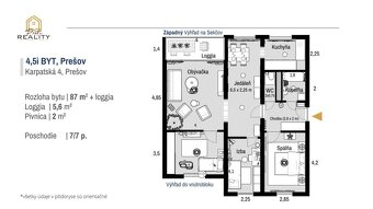 PREDAJ | 4,5i byt s jedálňou, 87 m² + loggia, TOP výhľad, Ka - 10