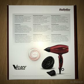 FÉN BaByliss Veloce 2200W červený + darček - 10