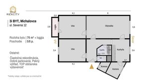 3i byt, 76m² + loggia - znížená cena do konca novembra - 10