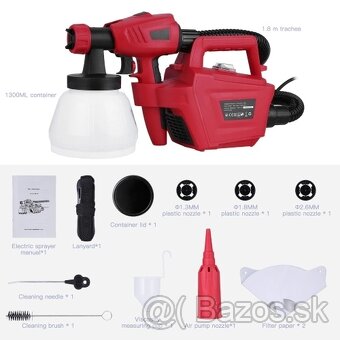 Elektrická striekacia pištoľ Meterk 800W, 1300ml, nová - 10