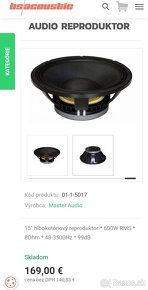 Pasívne 15 master audio Subwoofer - 10