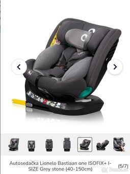 Predám I-SIZE autosedačku Lionelo Bastiaan one 360'+ ISOFIX - 10