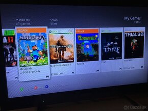 Xbox 360 slim s 13 Hrami na disku, káblami a ovládačom - 10