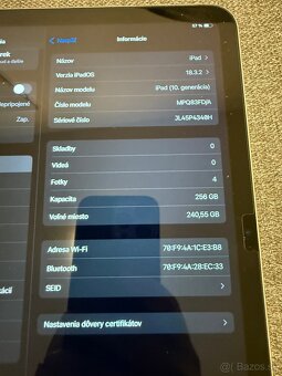 Predam Ipad 10generacie 256Gb WiFi Strieborny - 10