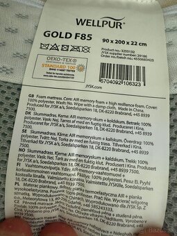 Matrace WELLPUR GOLD F85, F30 - 10