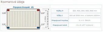 Radiátorový panel, radiátor Korad 33K 600 x 1000 mm - 10