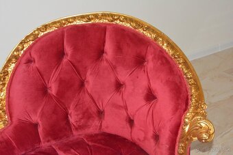 Zámecké řezbované sofa - čalouněné - 10