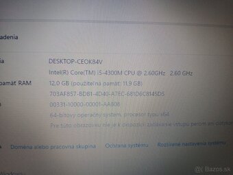 Predám notebook L540 i5/12GB RAM/256GB SSD , batéria 2hodiny - 10