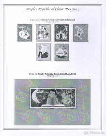 Poštové známky, filatelia: Čína 1971-80, albumové listy - 10