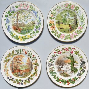 Sada 4 ks porcelánové taniere - 4 ročné obdobia - 10