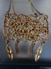 Starožitné šperky brošne, český granát - 10