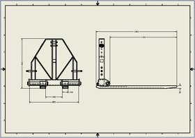 Paletové/paletizačné vidly na traktor 1500 kg, kat. 1+2 - 10