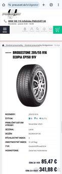 205/55 R16 91V BRIDGESTONE - NOVÉ LETNÉ PNEUMATIKY - 10