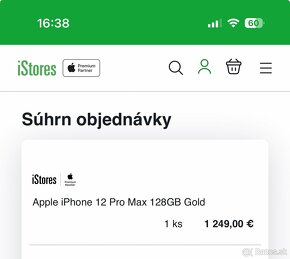 iPhone 12 Pro Max, 128GB,Gold,nová bateria - 10