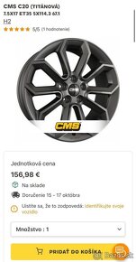 Nová sada alu diskov CMS C20 TITAN 7.5X17 ET35 5X114.3 67.1 - 10