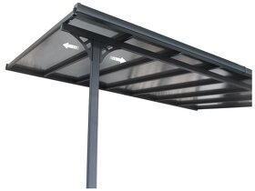 Hliníková pergola 5,5x3m a 6x3m - šedá a priehľadná - 10