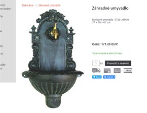 nové kovové Zahradne umyvadlo - Tyrkys 61cm - 40% AKCIA - 10