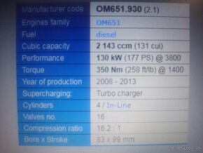 Mercedes motor OM 651.930 - 10