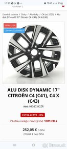 6,5Jx17 4x108 ET32 - nové hliníkové disky CITROEN C4 - 10