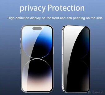 Privacy tvrdené sklo 9H iPhone 15 Pro max/plus Čierne - 10