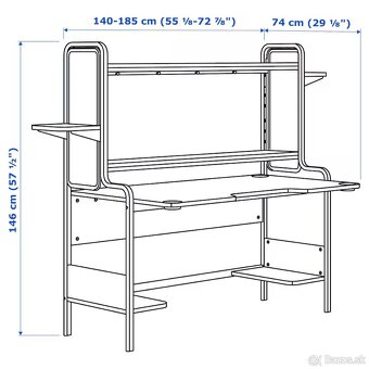 FREDDE Hráčsky stôl, čierna, IKEA 140/185x74x146 cm - 10