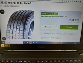 Plechové disky +Zimne Pneu CONTINENTAL 215/60 R16 ,5x112 - 10