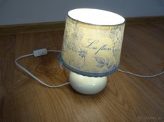 Štýlová stolná lampa s modrým tienidlom, dlhý kábel - 10