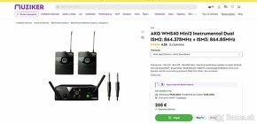 Vysielačky AKG WMS40 PRO Mini2 Dual ISM2:864.375MHz+ISM3:864 - 10