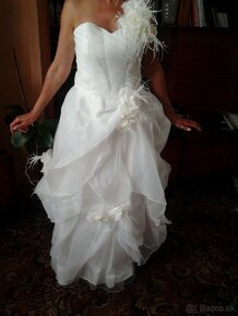 Jednoduché svadobné šaty veľkosť 36 - 38 - 10