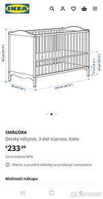 Detská postieľka a prebalovací pult/knižnica ikea Smagora - 10