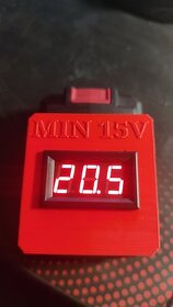 Parkside X20V rýchli merák, kontrola stavu batérie voltmeter - 10