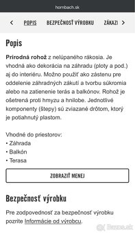 Predám rákosovú rohož/zástenu na plot 2x5m - 10