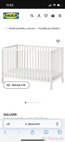 Postieľka ikea gulliver+matrac s plachtami - 10