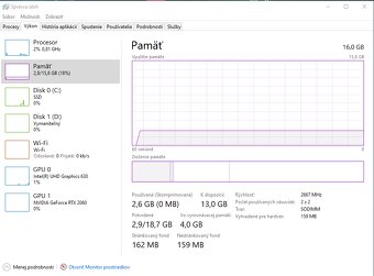 Herný MSI GF65, RTX 2060, i5-8300H, 16GB, až 1,5 GB ssd - 10