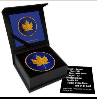 Investicne striebro mince Maple Leaf 100 ks svet - 10