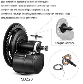 Stredový motor Tongsheng TSDZ2B na prestavbu elektrobicykla - 10