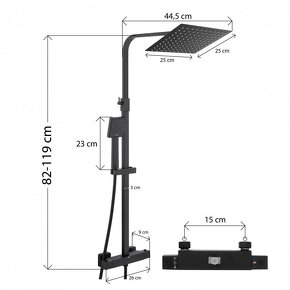 Sprchová súprava GABI s termostatickou batériou - 30x30 cm - - 10