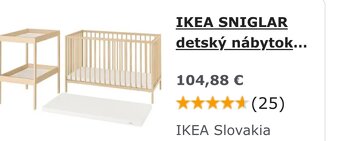 Ikea Sniglar postieľka + matrac + prebaľovací pult - 10