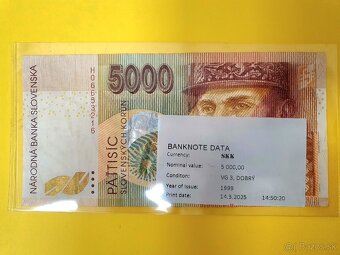 ✅️SLOVENSKÁ KORUNA 5000 SKK VZÁCNA BANKOVKA - 10