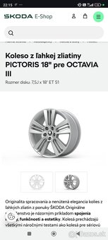 Alu disky Skoda Octavia 3, PICTORIS  R18, 5x112 - 10