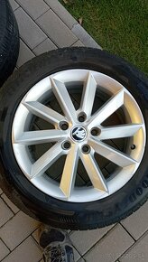 Disky Škoda R16 5x112 + letné pneumatiky - 10