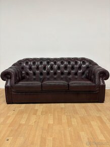 CHESTERFIELD ŠTÝL,KOŽENÁ SEDAČKA 3+2+1 - 10