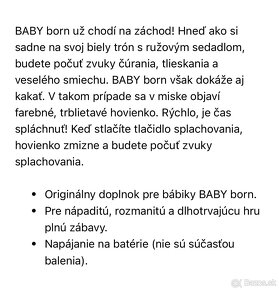 VANIČKA, NOČNÍK Baby Born. Ako NOVÉ - 10