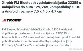 XTROBB 22355 FM BLUETOOTH VYSIELAČ / NABÍJAČKA - 10