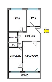 3-izbový byt, 68 m2, lodžia (7.p/8), Košice KVP Dénešova - 10