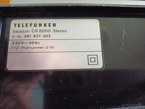 Telefunken Bajazzo CR800 stereo radiomagnetofon retro kazeťá - 10