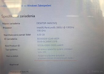 Lenovo / Pentium 3805U / 4GB RAM / 128GB SSD / 14" DOTYK - 10