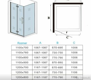 Sprchovy kut 80 x 90 x 195 cm,Easy clean - 10